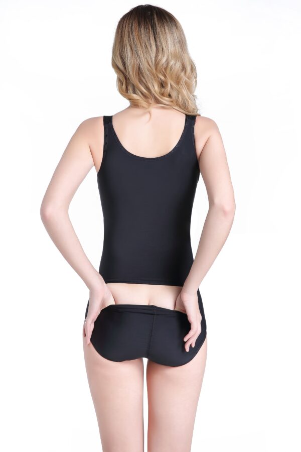 Built-In Shapewear 2-In-1 Slanted V-Neck Mesh Top - Image 2